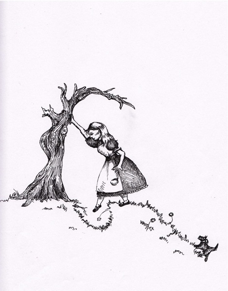 Alice goes to Wonderland-Pen & Ink